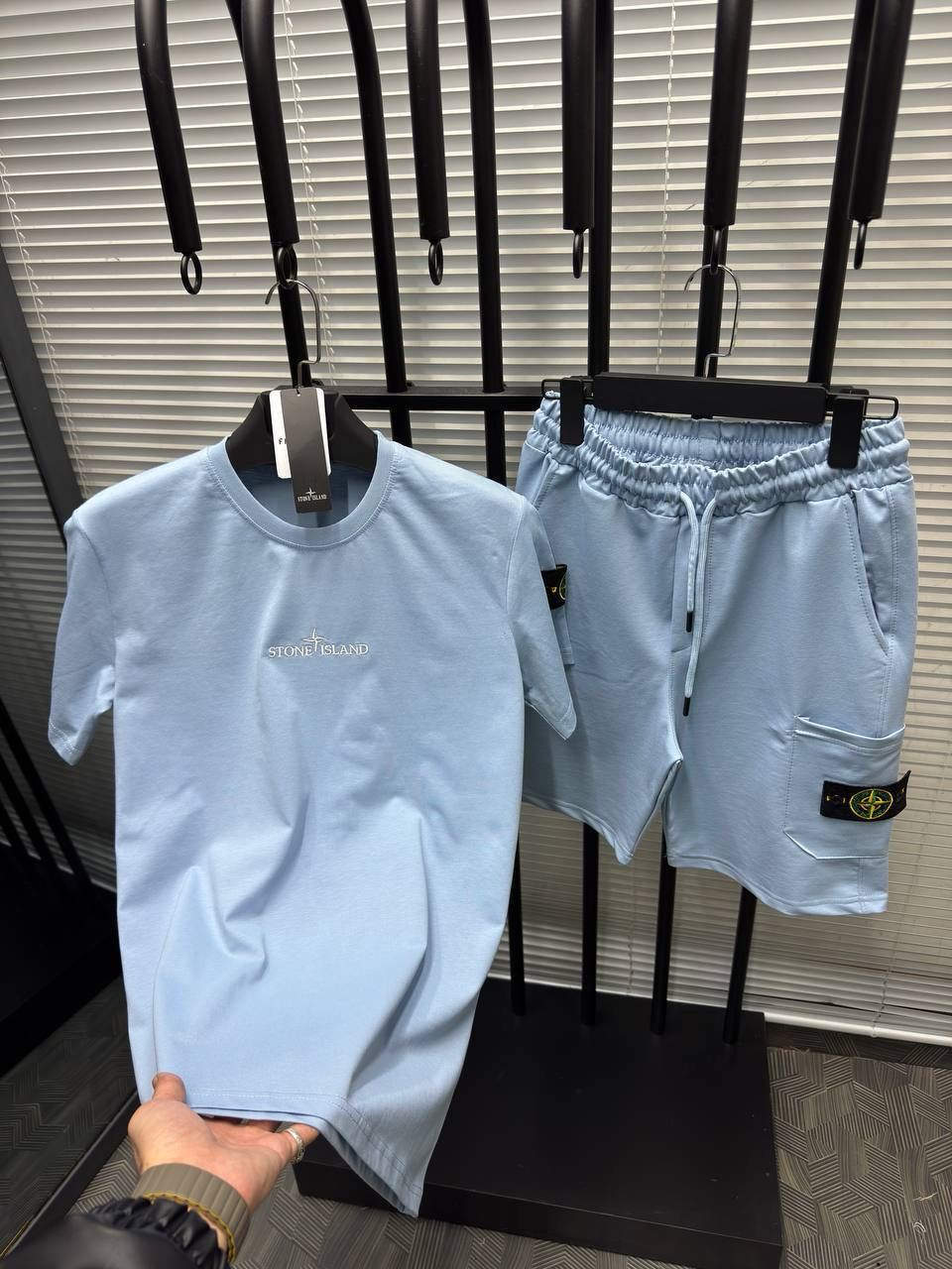 STONE ISLAND:SET OF T-SHIRT & SHORTS