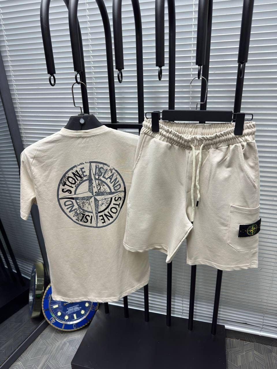 STONE ISLAND:SET OF T-SHIRT & SHORTS