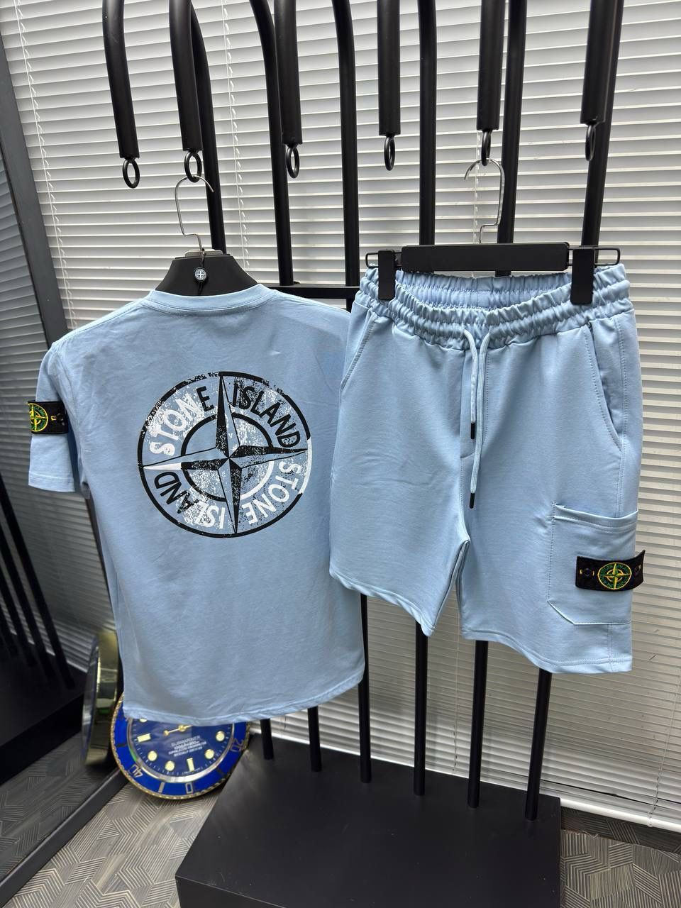 STONE ISLAND:SET OF T-SHIRT & SHORTS