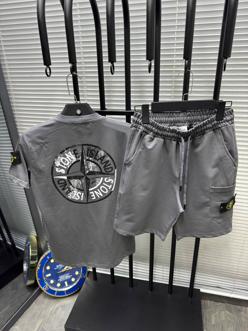 STONE ISLAND:SET OF T-SHIRT & SHORTS