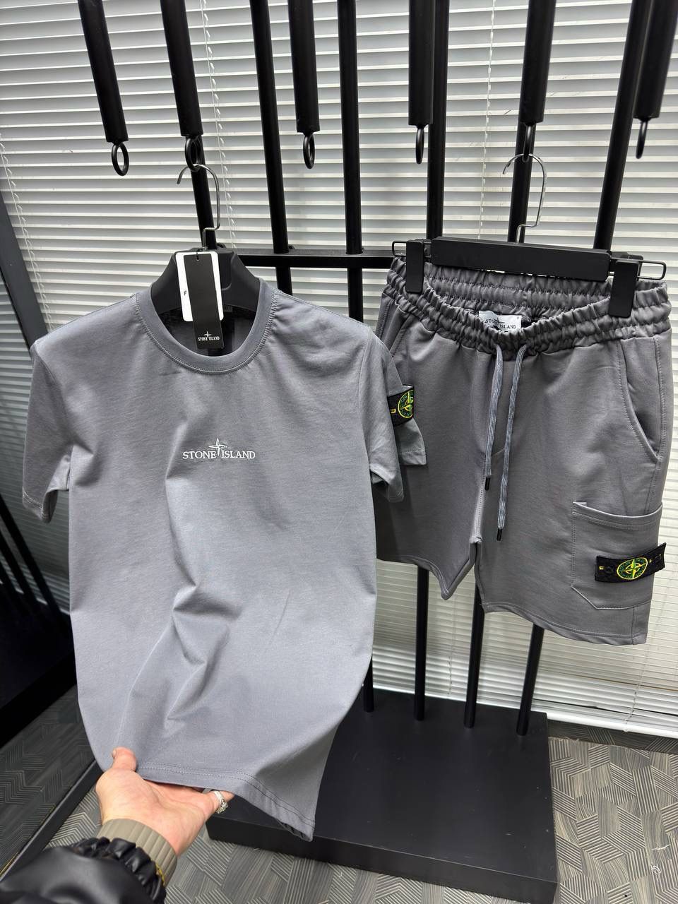 STONE ISLAND:SET OF T-SHIRT & SHORTS