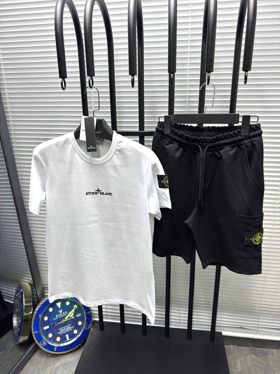 STONE ISLAND:SET OF T-SHIRT & SHORTS