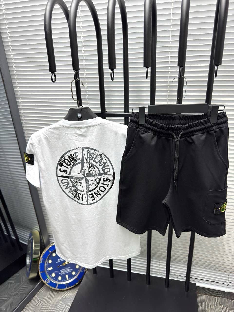 STONE ISLAND:SET OF T-SHIRT & SHORTS
