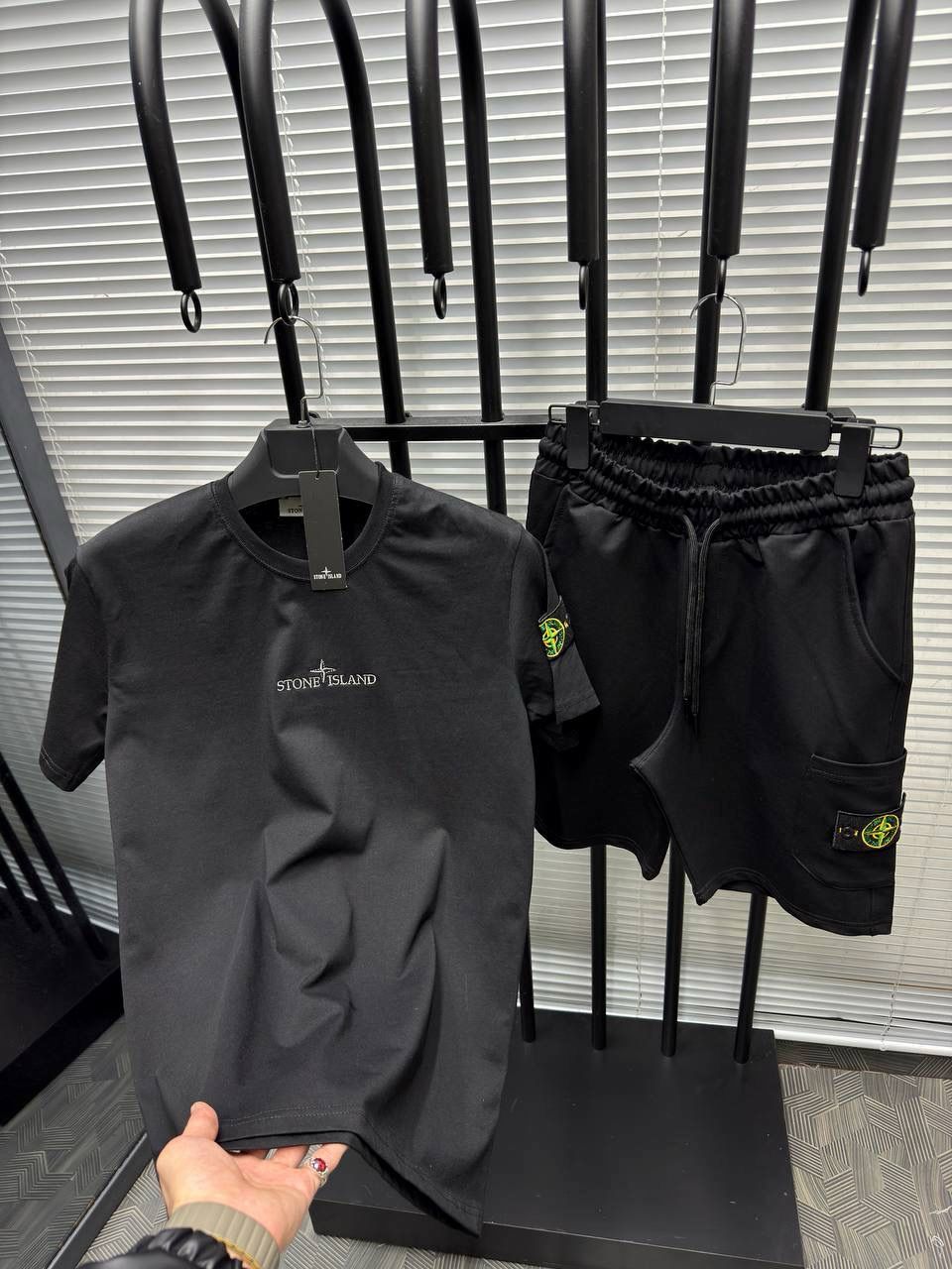 STONE ISLAND:SET OF T-SHIRT & SHORTS