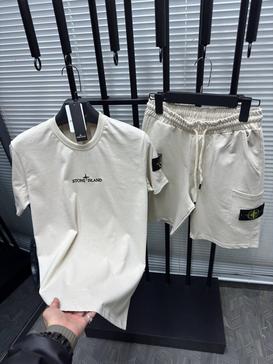 STONE ISLAND:SET OF T-SHIRT & SHORTS