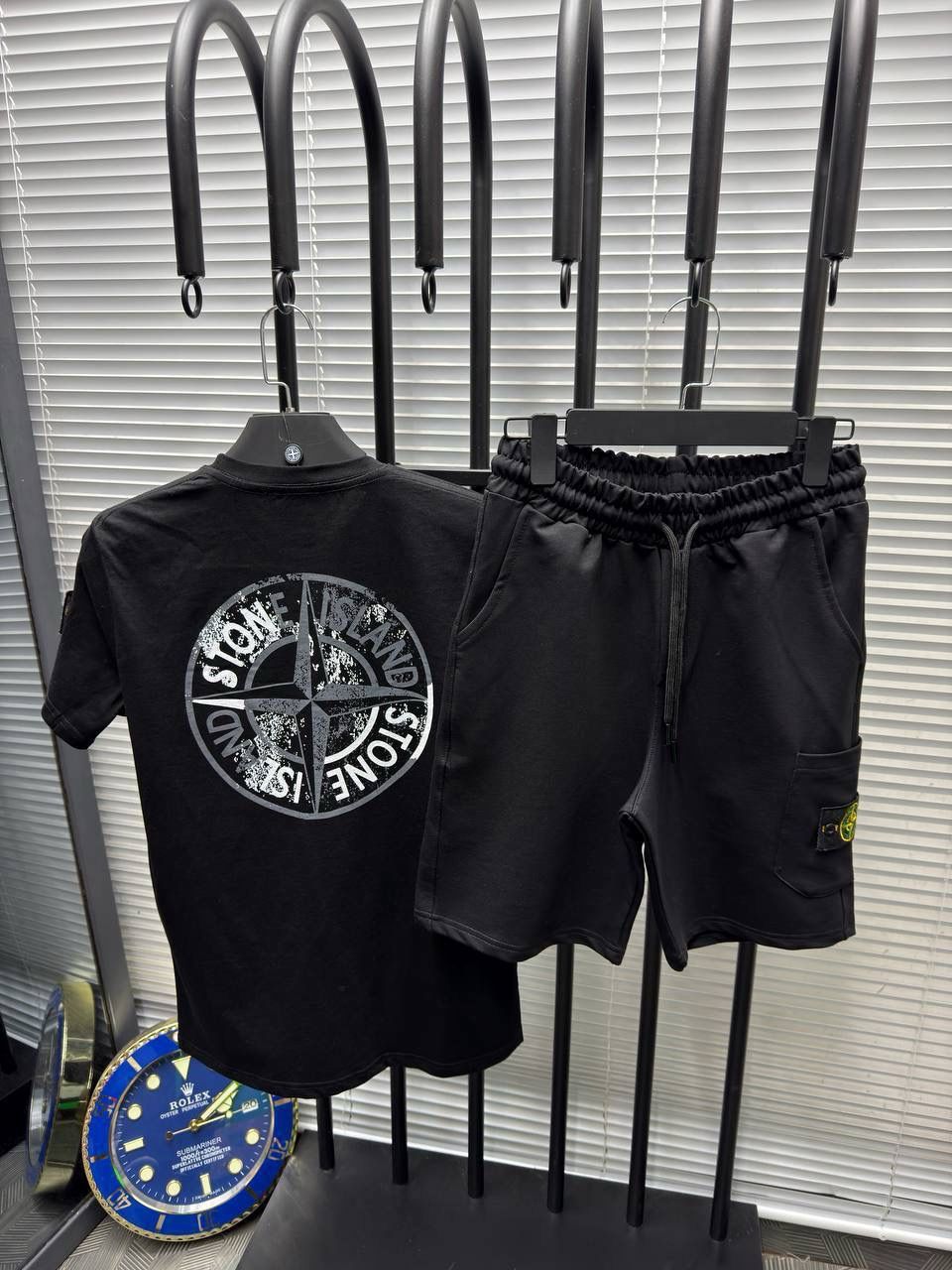 STONE ISLAND:SET OF T-SHIRT & SHORTS