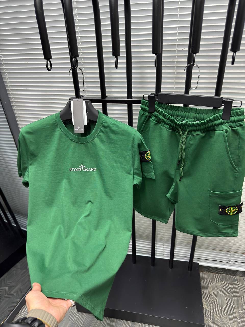 STONE ISLAND:SET OF T-SHIRT & SHORTS